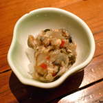 地酒喝采 かも蔵 - 牡蠣の塩辛（￥670）。メニューにも書かれていない品、店長が勧めてくれた