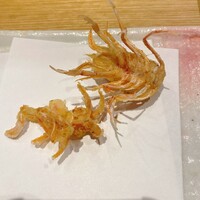 天麩羅 なか江 - 車海老の頭と脚