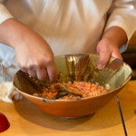 登喜和鮨 - イクラは敢えて潰してます