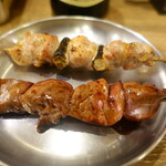 串カツの中村屋 - 鶏串焼き（肝・ねぎま）