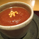 神保町 傳 - ロックフォール・チーズの茶碗蒸し、煮詰めた無花果と