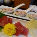 彩菜しまだ - 白子とお刺身。美味！！