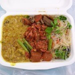 アジアンランチ - チキンカレー♪北朝鮮の干エビと大根（旨辛！）♪定番春雨サラダ