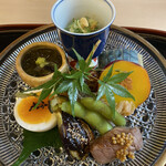 山玄茶 - 名物・八寸。一品、一品、丁寧なお仕事が光ります。