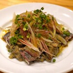 falo - 秋刀魚のカルパッチョと焼き茄子 茗荷