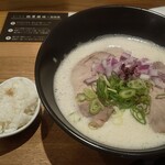 鶏と鮪節 麺屋 勝時 - 鶏白湯ラーメン(塩,ダイブ飯付き)