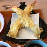 日本そば 蕎乃道 - 海老天ざるランチ：海老天(大海老2本)