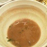 つけ麺 津気屋 - 食べ終えた後のつけ汁（かなり減ってる…）
