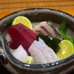 日本料理 幸庵 - クエ、鰹、鰆炙りアップ