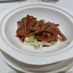 中国飯店 麗穂 - マコモ茸、チシャトウ、牛肉の細切り炒め