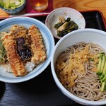 Soba Doko Ro Takinoya - ちくわ天、野菜天丼 セット 720円 全景