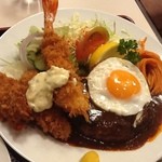 キッチンスズキ - 洋風ハンバーグ、海老フライ、カキフライ