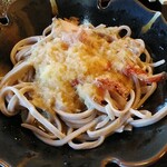 Honteuchi Soba Sanraku - 　『越前おろしそば三昧』の　おろしそばにおろし出汁をぶっかけました。