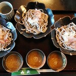 本手打そば 山楽 - 『越前おろしそば三昧』おろしそば三皿