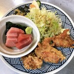 串揚げ酒場 仲丸 - まぐろと唐揚げ定食