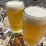 骨付鳥 蘭丸 - 生ビール　コレが飲みたくて