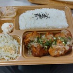 本家かまどや - ネギ塩だれのから揚げ弁当withカップ麺