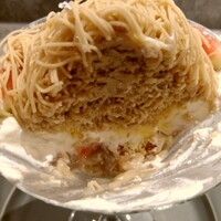 びわこレストランROKU - 断面。下に見えるのがわらび餅。