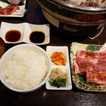 越後肉蔵堂 - 和牛カルビ定食 1190円