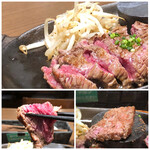 NIKUYAKI Benjamin - ◆お肉はレアで出され、自分で焼き加減を調整します。 焼き過ぎると硬くなるかもと、ミディアムレア程度で頂きましたが200gは多くて完食出来ず。