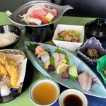 Sashimi tempura set