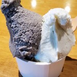 MINORI GELATO - クリームチーズすだちヨーグルト♪豆乳黒ごまきなこ♪