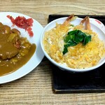 原食堂 - カツカレーとえびとじ丼【Apr.2021】