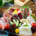 Assortment of five sashimi