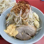 ラーメン もっけだの - 2021.10.2～秋季限定『青唐味噌まぜそば』ヤサイマシマシ、ニンニクマシマシ、ネギの青唐味噌まぜそば