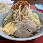 ラーメン もっけだの - 2021.10.2～秋季限定『青唐味噌まぜそば』ヤサイマシマシ、ニンニクマシマシ、ネギの青唐味噌まぜそば