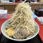 ラーメン もっけだの - 2021.10.2～秋季限定『青唐味噌まぜそば』ヤサイマシマシ、ニンニクマシマシ