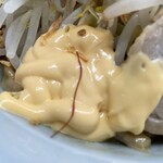 ラーメン もっけだの - 青唐味噌まぜそばヤサイマシマシ、ニンニクマシマシ、ネギのチーズマヨ