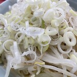 ラーメン もっけだの - 青唐味噌まぜそばヤサイマシマシ、ニンニクマシマシ、ネギのネギ