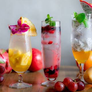 Fresh sours and juices use whole fresh fruits♪