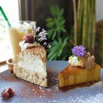 niji cafe - モンブランチーズケーキとパンプキンプリンレアチーズケーキ