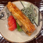 勢麟 - メソ鰻(小さなうなぎ)のうざく～きゅうり、トマト、岩もずく、じゅんさい
