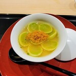 鮨 おおが - 茶碗蒸しに新銀杏、唐墨のパウダー