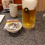 Miyakoya - お通しと生ビール