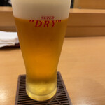 鮨なか - 何杯も飲んだ生ビール