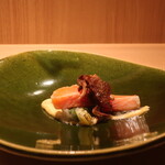 RISTORANTE IL NODO - 天城下山さんの3年アマゴ 渡辺農園の長ネギ マヨネーズ