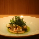 RISTORANTE IL NODO - 小坪漁港かず丸さんの鎌倉海老 渡辺農園秋の芋達 ヨモギ 青ミカン