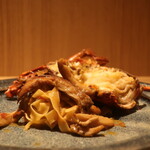 RISTORANTE IL NODO - タリアテッレ 鎌倉海老 山北の天然舞茸 トマトソースアップ