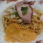 つくばらーめん 鬼者語 - 替玉｢赤雲丹ソース｣