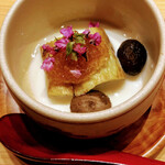 すし人 三篤 - 土佐酢ジュレと豆乳を絡めて