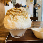 サカノウエカフェ - 和栗とほうじ茶　貴腐ワインジュレトッピング