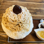 サカノウエカフェ - 和栗とほうじ茶　貴腐ワインジュレトッピング