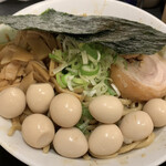野菜みそラーメン 鬼首 - 煮干アブラそばEX 1,000円 + 味付うずら 80円