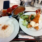 キッチンスズキ - カレーライスセット（海老フライ2尾、辛口ビーフカレー）［1,400円］