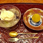 御料理 古川 - シャインマスカットとナガノパープル カルピスシャーベットのサイダージュレ・名月 