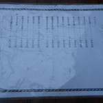 手打ちそば処 藤美 - 外の机にあるメニュー